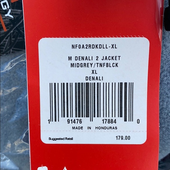 North FACE Men Denali 2 Full Zip Jacket MID Grey - Picture 4 of 4